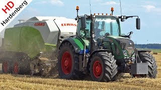 Pressing bales  2x Fendt 724 Vario  2x Claas Quadrant 5200RC  Balen persen  Jan Bakker  2017 [upl. by Ithaman]