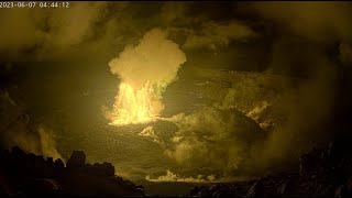 V1cam captures Kīlauea summit eruption onset in Halema‘uma‘u  June 7 2023 [upl. by Namrac946]