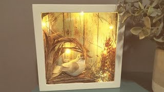 Dollar Tree DIY LED Light up Shadow Box Super cute amp easy [upl. by Herbst223]