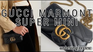 GUCCI MARMONT SUPER MINI REVIEW  WHAT FITS amp WAYS TO WEAR IT [upl. by Wilmott]