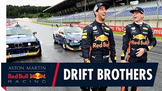 Daniel and Max drift like bros  Red Bull Driftbrothers at the Austrian Grand Prix [upl. by Massie]