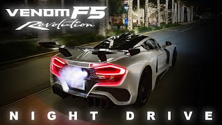 VENOM F5 SHOOTS FLAMES IN THE DARK  Houston Texas  4K [upl. by Nairda571]