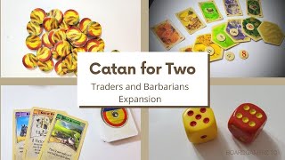 How to Play Two Player Catan Traders and Barbarians Expansion [upl. by Alejna467]