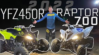 2022 Yamaha YFZ450R amp Raptor 700 Ride Review [upl. by Lapides]