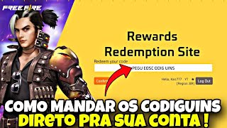 COMO COLOCAR CODIGO NO FREEFIRE COMO RESGATAR CODIGO FREEFIRE COMO RESGATAR CODIGUIN NO FREEFIRE [upl. by Aisan290]