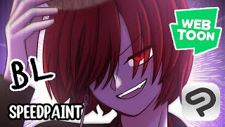 BL WEBTOON making  The Red Organization pt 1  Speedpaint  Tapas  Clip Studio Paint CSP [upl. by Nailuj]