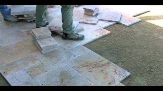 Travertine Paver Pool Deck Installation  Part 2 [upl. by Betthezul585]