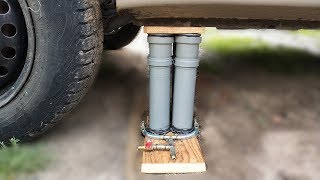 How to make a powerful air jack out of sewage muff [upl. by Afital]