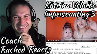 Vocal Coach Reaction  Analysis  So Accurate  Katrina Velarde  Impersonating Singers 3 [upl. by Aralc]