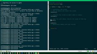 Ncurses Tutorial 0  Hello World initscr endwin refresh getch printw [upl. by Aiuqal]