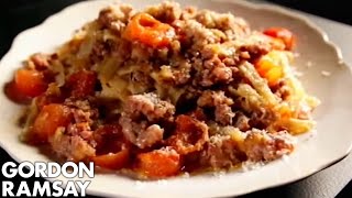 Tagliatelle with Quick Sausage Meat Bolognese  Gordon Ramsay [upl. by Milena251]