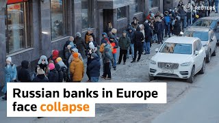 Russian banks in Europe face collapse ECB says [upl. by Zsolway]