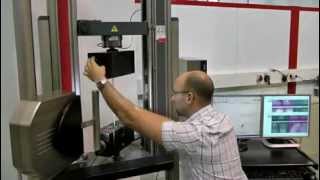 Extensometer videoXtens  Tensile tests on construction steel [upl. by Mairem]