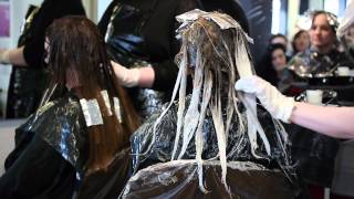 Ombre Hair Colour amp Curly Blow Dry Hairdressing Demonstration [upl. by Nesmat634]