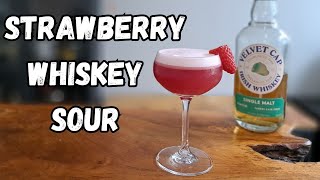 Strawberry Whiskey Sour  Cocktail Recipe [upl. by Odlonyer242]