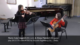 Niccolò Paganini  Duetto Amoroso played by Maria Gaia Gaggioli violin amp Elena Palmieri guitar [upl. by Aisayt]