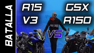 R15 V3 VS GSXR 150  BATALLA A MUERTE FULLGASS [upl. by Tudor]