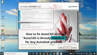 How to fix the Error – AutoCAD is already “installed”  AutoCAD already Installed Problem English [upl. by Arias]