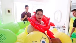 GIANT POOL INFLATABLES PRANK [upl. by Michon762]