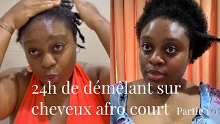 24h avec un démêlant  comment allonger et adoucir les cheveux afro  j’essaye une nouvelle astuce [upl. by Weisler]