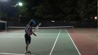 Federer forehand demo extreme Eastern grip single bend [upl. by Cypro]