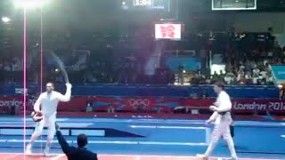 London 2012 Olympics  Fencing Mens Foil  Andrea Cassara vs Alaaeldin Abouelkassem  Final Touch [upl. by Bricker493]