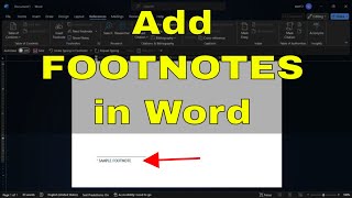 How to ADD FOOTNOTES in Microsoft Word Easy Method [upl. by Mcdonald]