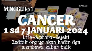 CANCER 1 sd 7 JANUARI 2024🌻MINGGU PERTAMA 7 HARI KEDEPAN7hari ramalantarot [upl. by Ynnig]