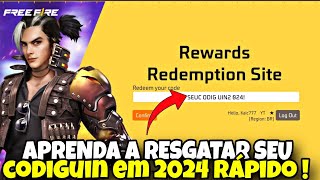 COMO RESGATAR CODIGO NO FREEFIRE 2024 COMO RESGATAR CODIGUIN NO FREEFIRE COMO COLOCAR CODIGO NO FF [upl. by Docila]