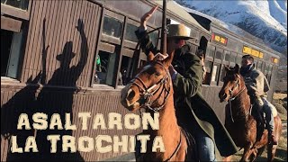 ASALTARON EL TREN LA TROCHITA REPLETO DE TURISTAS  ENTRE ESQUEL Y NAHUELPAN [upl. by Suneya]