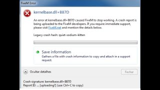 SOLUCIONADO ERRO DE KERnelbase dllB87D NO FIVEM [upl. by Noid]