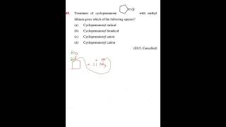 Treatment of cyclopentanone with methyl lithium …  Organic chemistry question  NEET and JEE [upl. by Isadore]