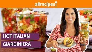 How to Make Hot Italian Giardiniera  Get Cookin  Allrecipescom [upl. by Anabelle74]