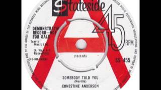 ERNESTINE ANDERSON  Somebody Told You  STATESIDE SS 455  UK 1965 Northern Soul RampB Dancer [upl. by Axela]