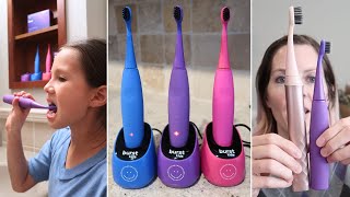 Burst Kids Sonic Toothbrush Review  Unboxing Demo  Kids vs Adult Brush Comparison [upl. by Packston]