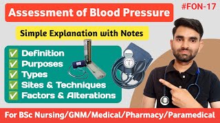 Blood Pressure in Hindi  Blood Pressure Lecture in Hindi  Assessment of Blood Pressure in Hindi [upl. by Alyss]