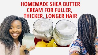 DIY HOMEMADE WHIPPED 3 INGREDIENT SHEACOCOA HAIR AND BODY BUTTER FOR MOISTURE RETENTION LONG HAIR [upl. by Raama]