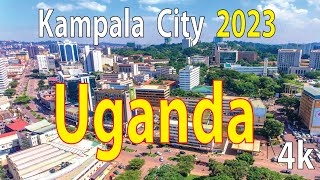 Kampala City  Uganda 4K By Drone 2023 [upl. by Ellehcim438]