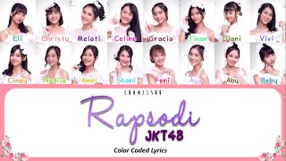 JKT48  Rapsodi Color Coded Lyrics [upl. by Anayeek]