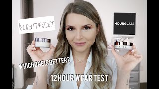 HOURGLASS VEIL VS LAURA MERCIER TRANSLUCENT SETTING POWDER  12 HOUR WEAR TEST amp REVIEW [upl. by Leahcam]