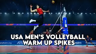 USA Men’s Volleyball Warm Up Attacking  Hitting Lines [upl. by Fridell]