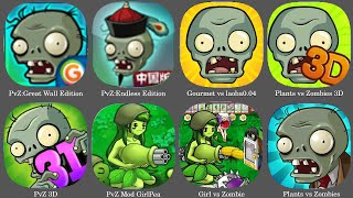 Plants vs Zombies 3DPvZ Endless EditionPvZGreat Wall EditionGourmet vs laoba0PvZ Mod GirlPea [upl. by Airdnek560]