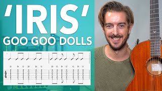 IRIS Guitar Lesson Tutorial  Goo Goo Dolls  Standard tuning open chords [upl. by Balliett]