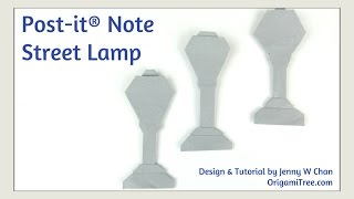 Postit® Note Crafts  Origami Lamp  Postit® Note Origami  Paper Crafts [upl. by Sutherlan]