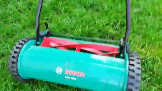 Tondeuse a gazon manuel bosch AHM 38G teste manual lawn mowers [upl. by Hada]