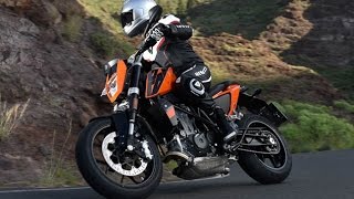 2016 KTM 690 Duke First Ride Review [upl. by Elrebmik]