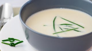 Vichyssoise Cream Soup Recipe  Cold Potato Leek Soup [upl. by Haughay]