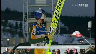 Gregor Schlierenzauer Lillehammer 2009 1505m  Fall ORF AMAZING JUMP [upl. by Eartnoed]