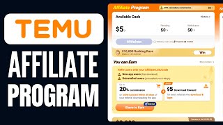 How to Sign Up For Temu Affiliate Program 2024 [upl. by Nezah]