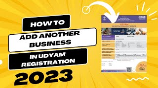 How to Add Another Business in Udyam Certificate  Full Tutorial by CreditCares [upl. by Henri432]